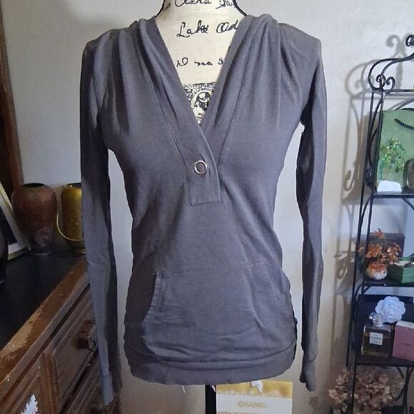 OLD NAVY Gray Women's V-Neck Hoodie Size Small - Picture 1 of 5